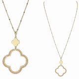 103492, CLOVER BEADED LONG PENDANT NECKLACE