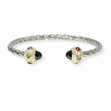 103494, CUBIC ZIRCONIA ACCENT DESIGNER INSPIRED CUFF BRACELET