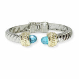 103495, CUBIC ZIRCONIA ACCENT DESIGNER INSPIRED HINGED CUFF BRACELET