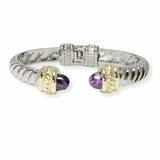 103495, CUBIC ZIRCONIA ACCENT DESIGNER INSPIRED HINGED CUFF BRACELET