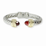 103495, CUBIC ZIRCONIA ACCENT DESIGNER INSPIRED HINGED CUFF BRACELET