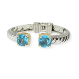 103496, CUBIC ZIRCONIA ACCENT DESIGNER INSPIRED HINGED CUFF BRACELET