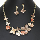 103499, BUTTERFLY & FLOWER ENAMEL NECKLACE