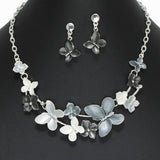 103499, BUTTERFLY & FLOWER ENAMEL NECKLACE