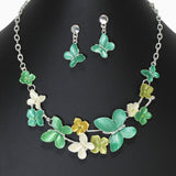 103499, BUTTERFLY & FLOWER ENAMEL NECKLACE
