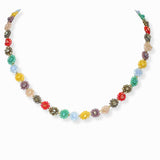 103501, DAINTY FLOWER BEADED NECKLACE