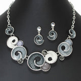 103502, SHELL SPIRAL ENAMEL NECKLACE
