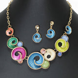 103502, SHELL SPIRAL ENAMEL NECKLACE