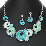 103502, SHELL SPIRAL ENAMEL NECKLACE