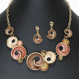 103502, SHELL SPIRAL ENAMEL NECKLACE