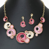 103502, SHELL SPIRAL ENAMEL NECKLACE