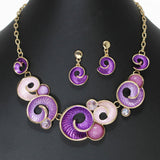 103502, SHELL SPIRAL ENAMEL NECKLACE