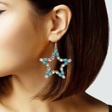 103504, STAR RHINESTONE DANGLE EARRING