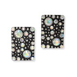 103527, WESTERN RECTANGLE RHINESTONE ACCENT EARRING