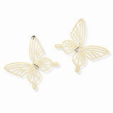 103533, CUBIC ZIRCONIA ACCENT CUTOUT BUTTERFLY EARRING