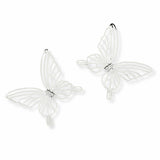103533, CUBIC ZIRCONIA ACCENT CUTOUT BUTTERFLY EARRING