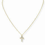 103541, DAINTY PAVE CROSS CHARM NECKLACE
