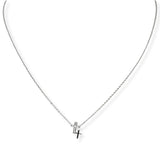 103545, DAINTY PAVE DOUBLE CROSS NECKLACE