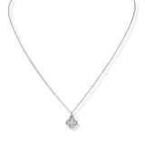 103552, DAINTY PAVE CLOVER CHARM NECKLACE
