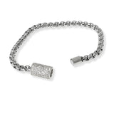 103560, 14K GOLD PLATED, PAVE CUBIC ZIRCONIA BARREL MAGNETIC CLOSURE BRACELET