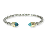 103561, CUBIC ZIRCONIA ACCENT DESIGNER INSPIRED CABLE CUFF BRACELET