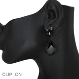 103570, TEARDROP RHINESTONE DANGLE CLIP ON EARRING