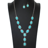 103572, WESTERN TURQUOISE STONE Y-SHAPE NECKLACE