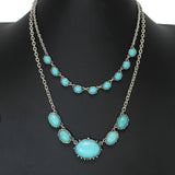 103587, WESTERN OVAL RHINESTONE 2PCS NECKLACE