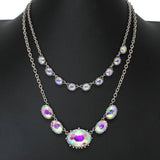 103587, WESTERN OVAL RHINESTONE 2PCS NECKLACE