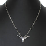 103588, WESTERN STEER HEAD METAL NECKLACE