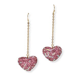 103592, HEART CRYSTAL RHINESTONE DROP DANGLE EARRING