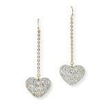 103592, HEART CRYSTAL RHINESTONE DROP DANGLE EARRING