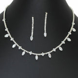 103596, MARQUISE CUBIC ZIRCONIA ACCENT CRYSTAL RHINESTONE NECKLACE SET