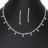 103596, MARQUISE CUBIC ZIRCONIA ACCENT CRYSTAL RHINESTONE NECKLACE SET