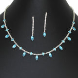 103596, MARQUISE CUBIC ZIRCONIA ACCENT CRYSTAL RHINESTONE NECKLACE SET