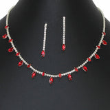 103596, MARQUISE CUBIC ZIRCONIA ACCENT CRYSTAL RHINESTONE NECKLACE SET
