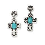 103598, WESTERN CROSS DANGLE EARRING