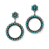 103610, WESTERN TURQUOISE STONE DANGLE EARRING