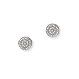 103618, ROUND PAVE CUBIC ZIRCONIA STUD EARRING