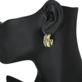 103623, 14K GOLD PLATED, DESIGNER INSPIRED POST HOOP EARRING