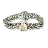 103635, MICRO PAVE CUBIC ZIRCONIA ACCENT DESIGNER INSPIRED MAGNETIC BRACELET