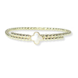 103638, CLOVER MOTHER OF PEARL ACCENT DESIGNER INSPIRED BRACELET