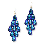 103647, TEARDROP GLASS CRYSTAL DANGLE EARRING