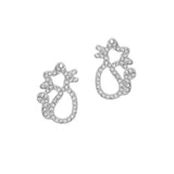 103651, CUTOUT CAT PAVE STUD EARRING