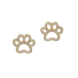 103653, CUTOUT PAW PAVE STUD EARRING