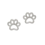 103653, CUTOUT PAW PAVE STUD EARRING