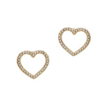 103654, CUTOUT HEART PAVE STUD EARRING