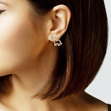 103659, CUTOUT ELEPHANT PAVE STUD EARRING