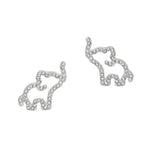 103659, CUTOUT ELEPHANT PAVE STUD EARRING