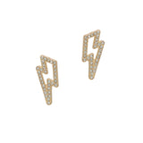 103660, CUTOUT LIGHTNING BOLT PAVE STUD EARRING